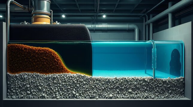 Layered media bed capturing persistent pfos