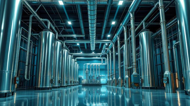 Municipal pfos removal plant interior