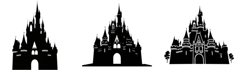 お城　建物　シルエット　イラスト