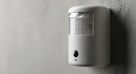 White motion sensor camera on textured wall security camera