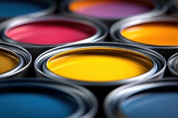 Colorful Paint Cans Display
