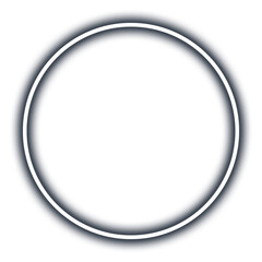 White neon circle isolated on transparent background