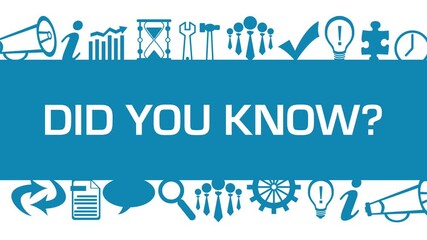 Did You Know Blue Business Symbols Up Down Moving Text 