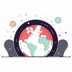 Naklejka premium A glowing planet Earth in digital vector illustration