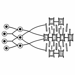 Diagram of an Artificial Neural Network in Vector Style