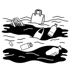 Floating plastic waste illustrating ocean pollution problem