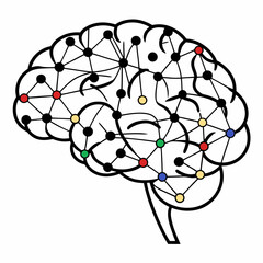 Illustration of a brain with network of interconnected neurons