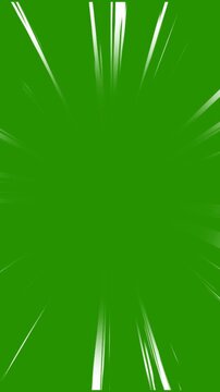 Comic Light Speed Lines, Anime speed line background animation Moving on green background. Full HD. 4K