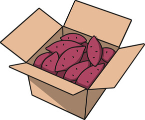 gift box with sweet potato