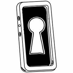 Smartphone Screen with a Keyhole Icon for Access Concept