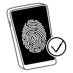 Smartphone showing fingerprint authentication confirmation