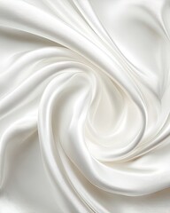 Close Up Of White Silk Fabric Texture