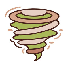 Stylized Tornado Icon With Swirl Design and Gradient Detail