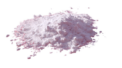 A pile of fine pink powder isolated on a transparent background, perfect for cosmetic or pharmaceutical concepts