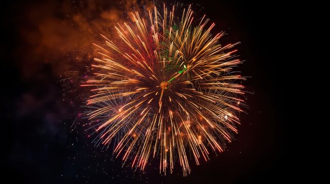 Firework explosion in the night sky with a burst of light