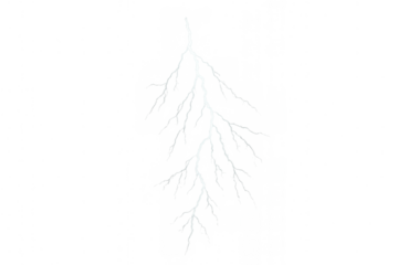 Forked lightning striking down during a storm, representing power, drama, natural energy, and weather phenomena