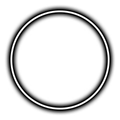 White outline circle isolated on transparent background