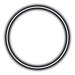Thin white circle outline isolated on transparent background