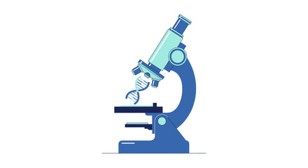 Explore groundbreaking research with this sleek microscope observing DNA, perfect for healthcare, biotech, and educational content that needs a modern touch
