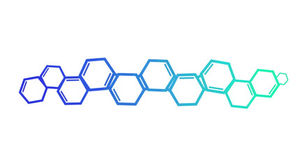 Dynamic gradient molecule structure perfect for science and medical presentations, modern healthcare designs, and innovative research reports with a clean look