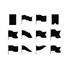 Collection of black flag silhouettes