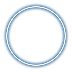 Glowing light blue circle isolated on transparent background