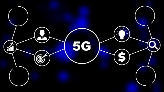 5G Network Infrastructure. Connected Icons fifth generation technology. 