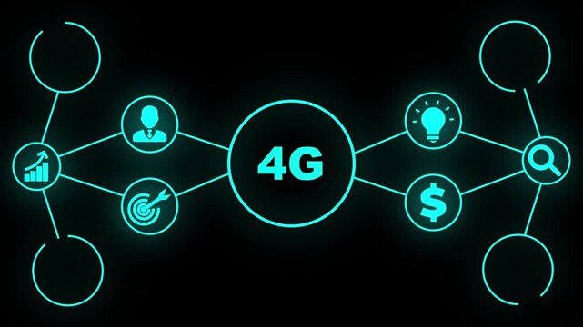 4G Network InfrastructureConnected Icons fifth generation technology.