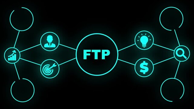 Digital Network Connections with FTP. Business, Technology, Internet and network concept.
