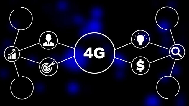 4G Network InfrastructureConnected Icons fifth generation technology.