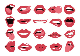 Red Lips Sticker Element