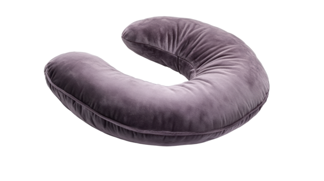 Purple memory foam neck pillow for travel
