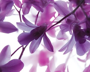 Closeup Purple Orchid Flowers