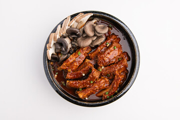Savory Braised Ribs and Mushrooms