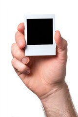 Hand Holding Blank Instant Photo Frame