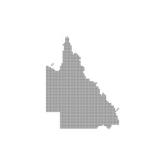 Queensland map dot halftones vector. Australia country map for travel and design presentation