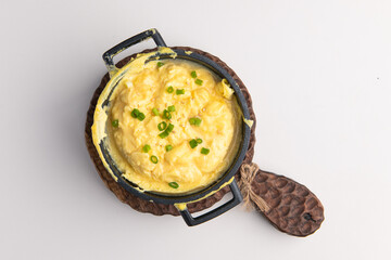 Creamy Scrambled Eggs with Chives in a Mini Skillet