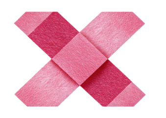 Overlapping textured pink cross