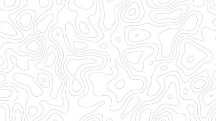 Minimal topography map lines pattern white modern abstract shape - Powered by Adobe