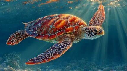 sea turtle in the ocean
