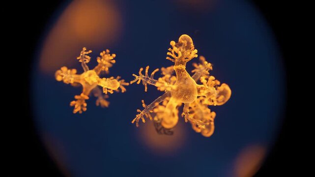 Microscopic crystal shows beautiful dendrite growth structure this is a very detailed and complex scientific research concept this is a great magical and abstract winter formation