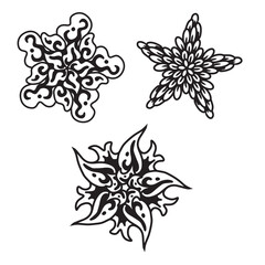 Set of hand drawn black mandala , asian traditional design oriental elements.