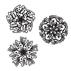 Set of hand drawn black mandala , asian traditional design oriental elements.