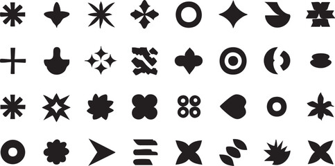 Vector shapes collection: abstract geometric symbols and design elements eps silhouette