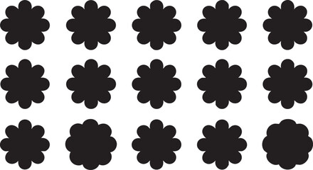 Black flower vector pattern - floral design elements for graphic design eps silhouette