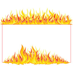 Fiery Border Design With Transparent Background Featuring Orange Yellow Flames And Red Accents Against A White Canvas Ideal For Graphic Design Projects