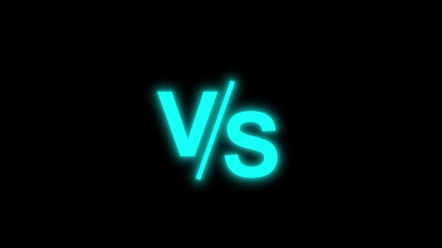 VS versus bars icon, Versus bars neon side line with rectangle frame, The concept battle, versus match Animation competition, duel, or comparison, Neon banner Announcement two fighters