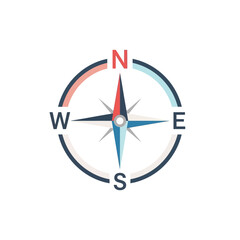 Compass Rose Flat Design Icon