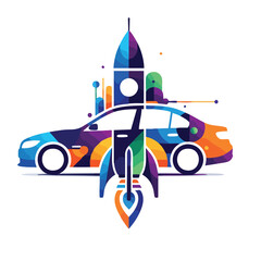 Retro vintage car vector illustration