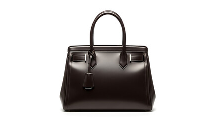 A symbol of timeless elegance, a sophisticated dark brown structured leather handbag representing a classic luxury accessory